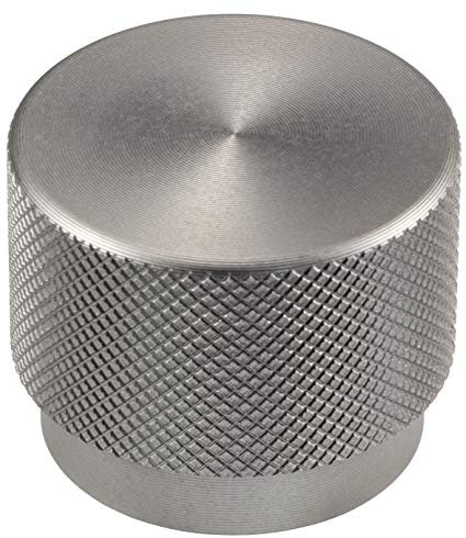 Gedotec Türknopf rund Möbelgriff Edelstahl Schrankknopf Aluminium Möbelknopf Modern - GRAF BIG | Kommoden-Knopf silber-grau matt für Schubladen & Schränke | 1 Stück - Möbel-Knauf Ø 38 mm mit Schrauben