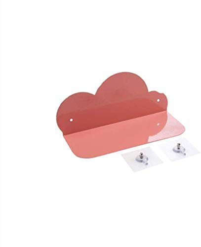 Backbayia Metall Wolke Wandregal ohne Bohren Selbstklebend Bücherregal Schweberegal für Wohnzimmer, Kinderzimmer (Rosa)