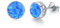 Blaue Opal Ohrstecker 925 Sterling Silber Rund Ohrstecker Hypoallergen Opal Ohrringe für Damen Mädchen 7 mm Dunkelblau
