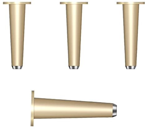 Möbelfüße Aluminiumlegierung Tischbeine Gebürstetes Kupfer Sofafüße Verstellbare Möbelfüße Höhenverstellbar 6mm / 0,24in Konisch Beine Schrankfüße Sofa Tisch Stuhlbeine (26cm,gebürstetes Kupfer)