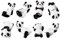 8 Stück Stäbchen Halter, Niedliche Essstäbchen-Ablage in Panda-Form, Keramik stäbchen Halter, Geeignet für Küchen- und Tischdekoration(Schwarz und Weiß)