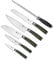 HexClad Essential Knife Set, 6-Pieces, Japanese Damascus Stainless Steel Blades, Full Tang Construction, Pakkawood Handles