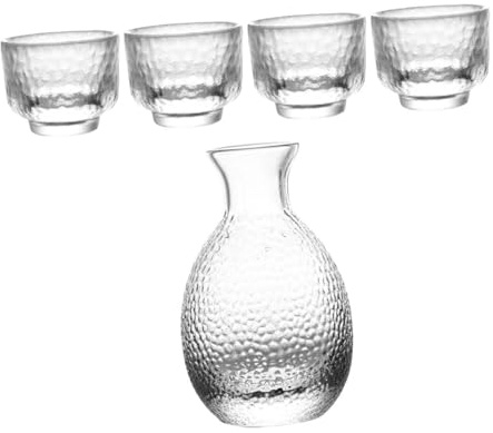 Korean Utensil Set Glass Japanese Sake Set Tea Cup Crystal Sake Cup Glass Decanter Traditional Tea Cups Decorative Drinking Teaware for Sake Tea Transparent China Dinnerware Set