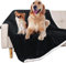 Wasserdichte Hundedecke, waschbare Haustierdecke für Sofabett, flüssigkeitsdichte Hundebettdecke, weiche, strapazierfähige und wendbare Sherpa Fleece-Decke für mittelgroße Hunde (Schwarz 127x152CM)