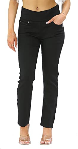 MYT Womens Elasticated High Waist Jeans Trousers Tummy Control Stretch Ladies Denim Jeggings All Waist Leg Sizes UK 10 – 24