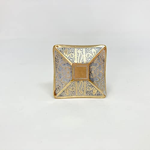 Brass Moroccan White Gold Square Drawer Knob Cupboard Pull Drawer Brass Etched Drawer Knob Brass Bohemian Drawer Knob