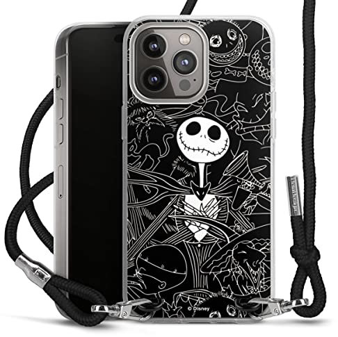 DeinDesign Carry Case kompatibel mit Apple iPhone 14 Pro Max Hülle mit Band Handykette zum Umhängen schwarz Halloween Disney Nightmare Before Christmas