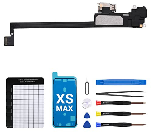 Für iPhone Xs Max Ohrlautsprecher Ersatz-Reparaturset Neues Front-Ohrhörermodul mit Näherungssensor Umgebungslichtsensor Teil Flex Kabel Anschluss Fix Tools Kit für A1921 A2101 A2102 A2103 A2104