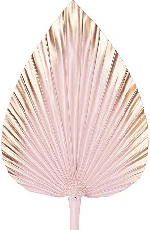 The Baked Studio - Foglie di palma essiccate foglie di palma lancia topper per torta decorazione torta (rosa pallido e oro sfumato)