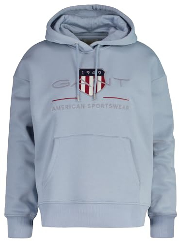Gant Damen REL Archive Shield Hoodie Kapuzenpullover, Dove Blue, 42