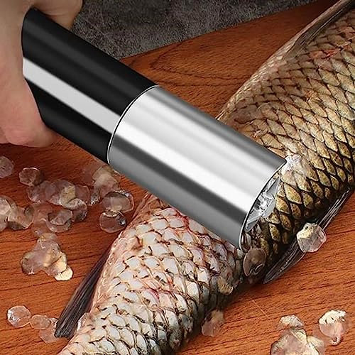 Cordless Electric Fish Scaler Set,Powerful Dynamic Fish Scaler with 3000mAh rechargeable batteries,Easily Remove Fishscales without Fuss Or Mess for Chef and Home Cooks Fish Cleaning tools black