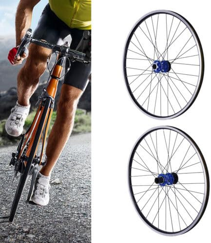 XUEMANSHOP 27.5 Zoll Hinterrad Laufrad Vorne, Fahrrad Reifen Dual-Six-Loch Scheibenbremsen Anzahl der Speichen 32 Abnehmbares Design (Blaue Naben)