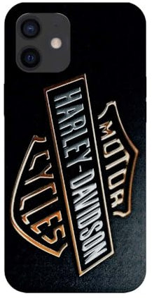 Transparent Soft Silicone Case for Apple iPhone Printed in France, Harley Davidson Logo (iPhone 12)