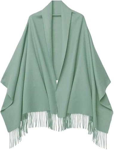 PFLife Damen Kaschmir Schal Schultertuch Deckenschal aus weichem Kaschmir mit Fransen Winter Schal, 80'' * 27'' (200 x 70 cm) (Mint Grün)