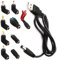RUNCCI-YUN Cable USB a DC de Alimentación 5V, 9 en 1 Adaptador de Corriente, 5.5x2.1 mm Hembra a Macho Fuente de Alimentación Enchufe
