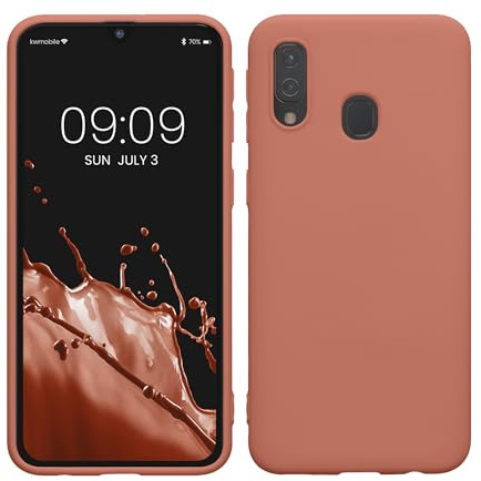 kwmobile Hülle für Samsung Galaxy A40 TPU Case - Handyhülle unterstützt kabelloses Laden, Flexible Schutzhülle, gummiertes Cover in Winter Rose