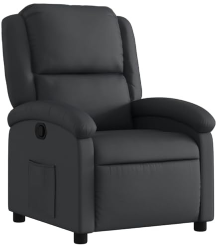 vidaXL Relaxsessel Echtleder Schwarz