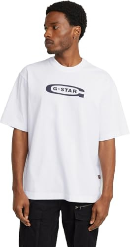 G-Star Herren Old Skool Logo Boxy T-Shirt, Weiß (White D26350-C336-110), M