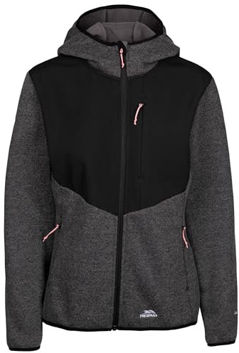 Trespass Damen-Fleecejacke mit durchgehendem Reißverschluss, kultivierte Kapuze und 3 Reißverschlusstaschen, Grau (Grey Marl), XL