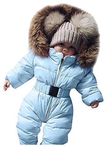 Bambino Piumino Giubbotto Ragazze Ragazzi Tuta da Neve Pagliaccetto Inverno Cappotto Neonato Spessa Cerniera Tuta Neonato Antivento con Cappuccio Pile Capispalla Caldo Pagliaccetti Overalls