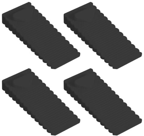 EIHI Tope de Goma para Puertas y Ventanas, 4 Piezas, Antideslizante, con Altura Ajustable, Protector de Puertas y Ventanas Interiores, Oficina en casa, Negro