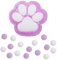 PEUTIER Taba Squishy, Kunststoff Squeeze Spielzeug mit 10 Flauschigen Minibällen Kawaii Kätzchenpfote Squishy Entspannend Tiere-Zappelspielzeug für Jugendliche Erwachsene (Lila)