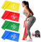COFOF Resistance Bands, Exercise Band with 4 Resistance Levels,1.8m/5.9ft long Stretch Bands with Carry Bag & Exercise Guide, Straps for Yoga, Pilates,Strength Training and Physiotherapy