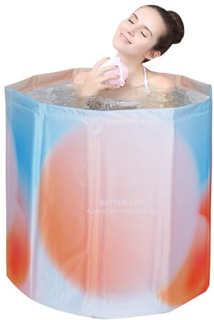 Sinbide Badewanne Faltbare und Tragbare Badewanne für Erwachsene und Kinder Geeignet für Saunaduschen und Eisbäder Freistehend Installationsfrei 65x65x70 cm(LxBxH) (Aurora)
