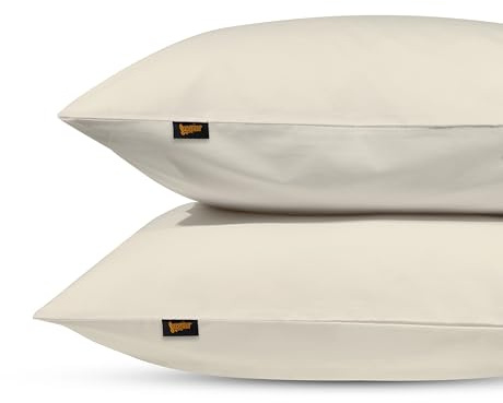 Superieur Kissenbezüge aus 100% Baumwolle - Creme-Kissenbezüge - 2er-Set - Percaline Baumwolle - 60x70 Creme