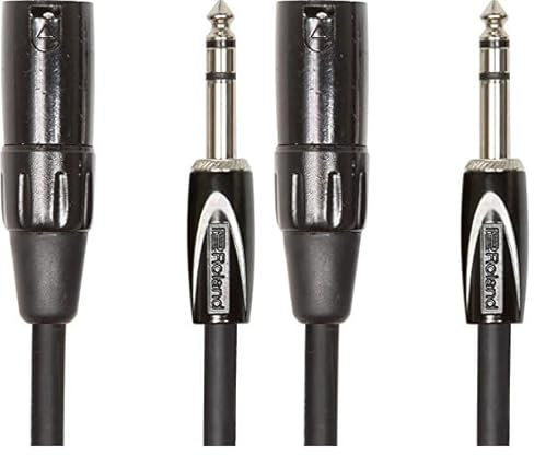 Roland Cable de interconexión balanceado de la serie Black TRS macho de 1/4 de pulgada a XLR macho, 1 m de longitud - RCC-3-TRXM (Paquete de 2)