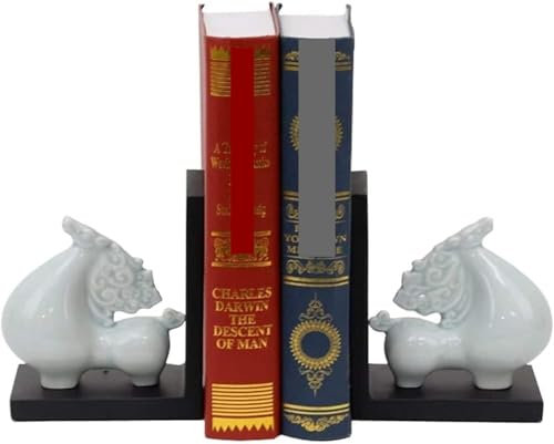 VDLLQYN, Serre-Livres en céramique, Supports d'animaux décoratifs for étagère, for la Maison et Le Bureau,Serre-Livres