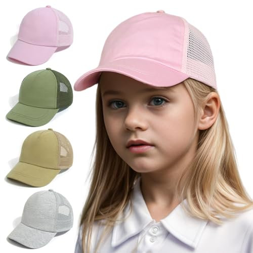YANWANG Baby Baseballkappe Atmungsaktiv Einstellbare Kleinkind Sonnenhut Dinosaurier Solide Farbe Mützen für Kinder Jungen Mädchen(Pink,L)