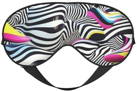 Zebra Op Art Weiche Augenmaske zum Schlafen, ideal für Damen und Herren und Reisen, bequem und verstellbar, perfekt für den Innen- und Außenbereich