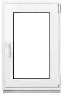 Framex Ventana de sótano PVC pequeña blanca de ANCHO x ALTO 50 x 75 cm (500 x 750 mm), doble acristalamiento (32 mm), oscilobatiente, DIN derecha, Premium