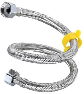 ZHGUIMING 304 Edelstahl Wasserhahn Geflochtene Wasserleitung 1/2 Zoll Warm- und Kaltwasserhahn Zulaufschlauch Heizung Flexibles Verbindungsrohr(80cm)