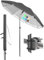 Menz Sonnenschirm Balkon Ø 180 cm, Anthrazit - Funktionelles 3-in-1-Set inkl. Balkon Schirm + Sonnenschirmhalter Balkongeländer + Sonnenschirm Schutzhülle, Sonnenschutz Balkon UV 50+