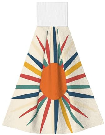 DFJMASFKOL Rainbow Sunshine - Panno multiuso in pile color corallo vintage, con gancio magico