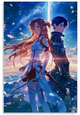 LNSXYSCQ Sword Art Online Klassische Anime-Cartoon-Serie, Leinwand-Poster, Wandkunst, dekoratives Gemälde, Schlafzimmer, Gemälde, Poster, 30 x 45 cm, ungerahmter Stil