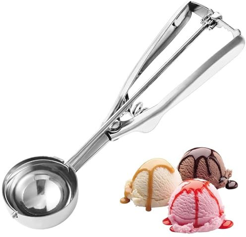 Ice Cream Scoops with Easy Trigger,Cookie Scoops for Baking-Large Sized (6.3cm) 304 Stainless Steel Cookie Scoop for Ice Cream, Cookie, Cupcake, Meatball, Muffin