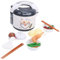 Akozon Akozon Kids Rice Cooker Toy Set - Simulation Cooking Appliances with Voice & Spray Features - Plastic Kitchen Playset for Children Ages 3+ Includes Rice, Steamed Buns, Bowls, (Grey)
