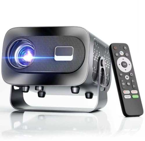 [ App integrada] Proyector Portátil con WiFi 6 Bluetooth 5.1 Support 4K | 1080P Auto Keystone 180° Rotable Videoproyector Compatibile con HDMI/USB/TV Stick/Laptop, Gris