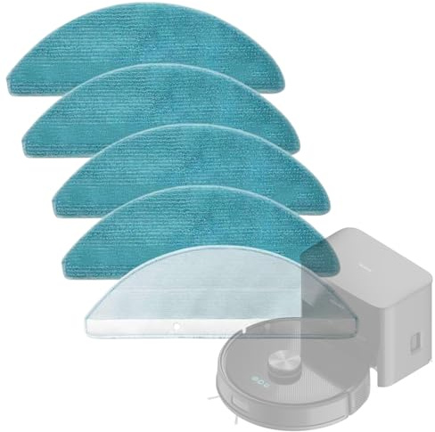 Roboparts® Recambios Compatibles con Cecotec Conga Y50. Pack 5 Mopas de Fregado Repuesto para Robot Aspirador