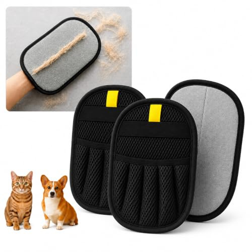 XelithMora Tierhaarentferner Handschuh 2er Set – Verdicktes Design mit starker elektrostatischer Saugkraft, Fell Magnet handschuh，haarentfernungshandschuh, tierhaarentfernungshandschuh