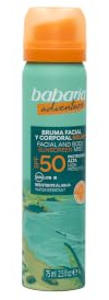 Babaria - Sonnenschutz Gesichtsnebel SPF 50 Limited Edition | Feuchtigkeitsnebel Gesicht | Schutz-Spray | Aloe Vera | 100 ml