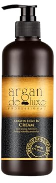 Keratin Leave In Cream Intensive Feuchtigkeitspflege Anti Frizz mit Argan Essenz spendet langanhaltende Geschmeidigkeit Glanz und UV Schutz für glattes gepflegtes Haar - 240 ml