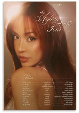GDNWHINZL Ayliva Poster Music Tour 2025 Singer Für Zimmer, Ästhetische Leinwand-Wandkunst, Schlafzimmer-Dekor Posters 12x18inch(30x45cm)
