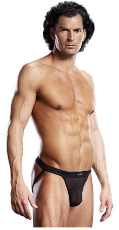 Blueline Men's Mesh Jock Strap, Black, Small/Medium