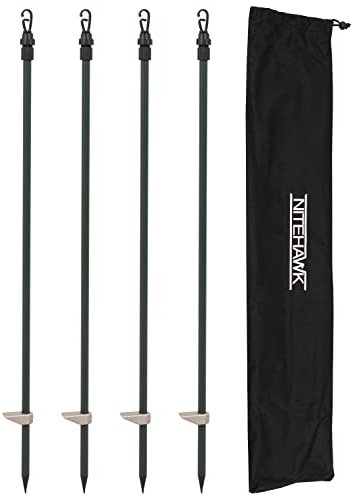 Nitehawk 4 x Hide Poles with Carry Bag Pigeon Hunting Shooting, Adjustable 1.1 - 1.9M