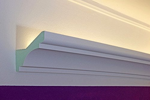 Klassisches LED Stuck-Profil - Lichtvouten Stuckleiste für indirekte Beleuchtung Decke aus Hartschaum DBKL-82-PR von BENDU