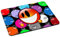 PEDEA Gaming und Office Mauspad - 220 x 180 mm - mit vernähten Rändern und rutschfester Unterseite, Orange Smiley